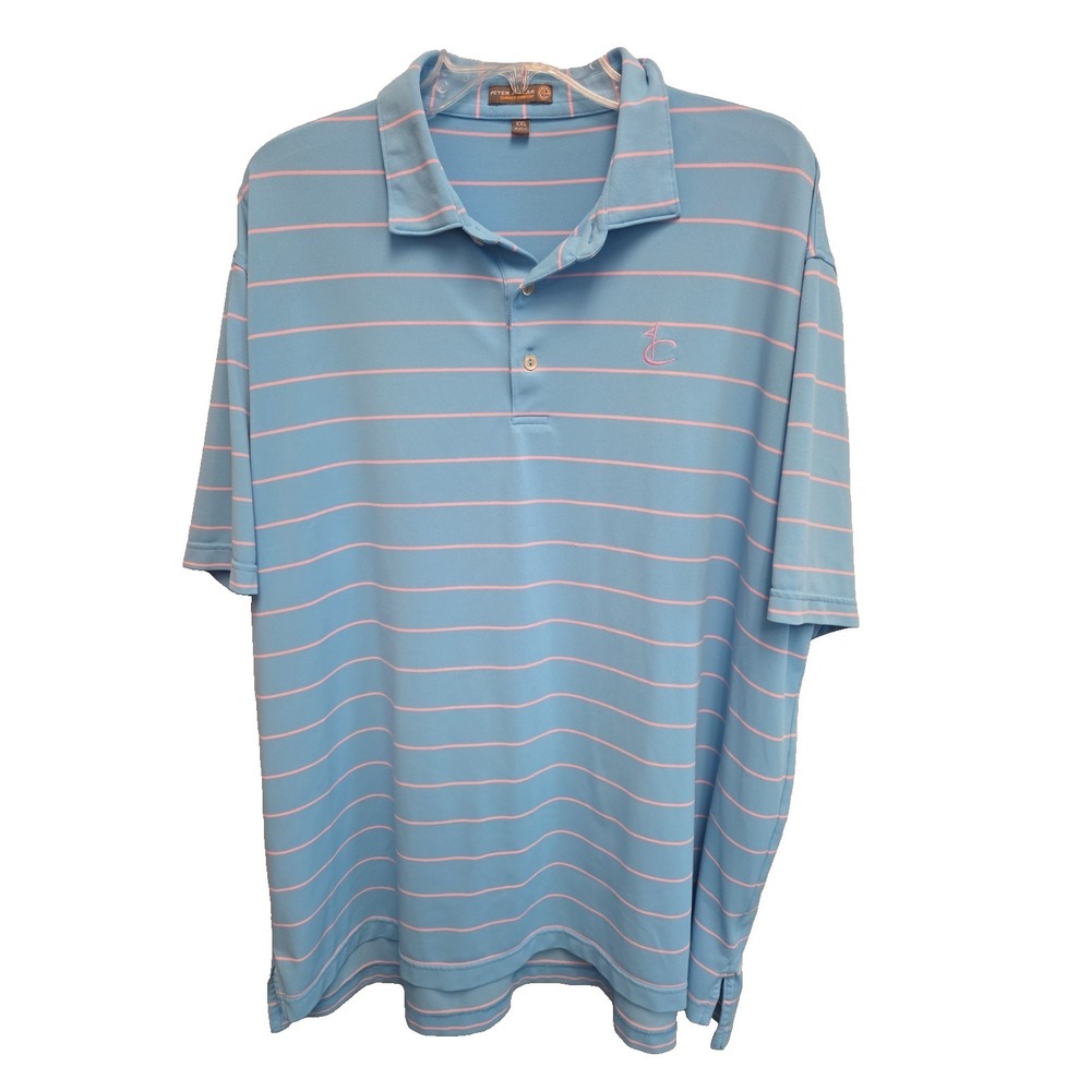 Peter Millar Summer Comfort Golf Shirt  Mens XXL Embroidered Logo Stripe